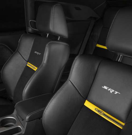 The seats of the Dodge Challenger SRT8 392 Yellow Jacket 