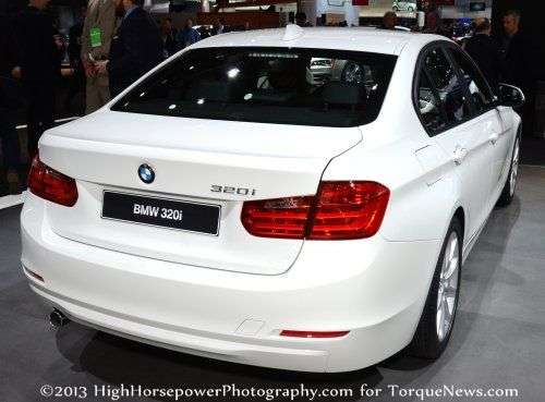The rear end of the BMW 320i