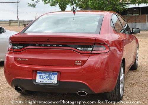 The back end of the 2013 Dodge Dart SXT Turbo
