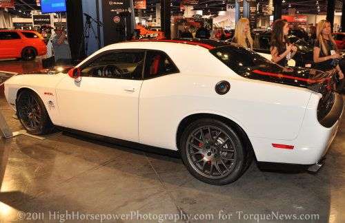 The rear corner of the Dodge Challenger SRT8 ACR