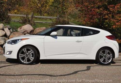 The side profile of the 2012 Hyundai Veloster