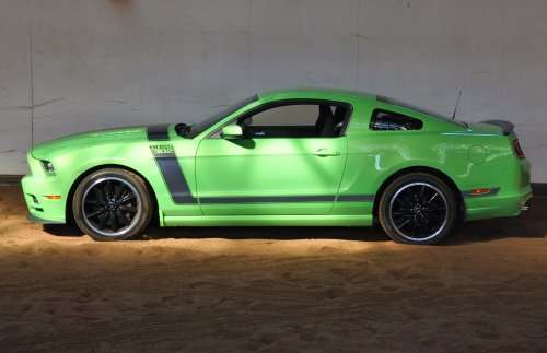 The side profile of the 2013 Ford Mustang Boss 302 