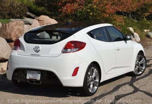 The back corner of the 2012 Hyundai Veloster
