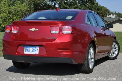 The rear end of the 2013 Chevrolet Malibu Eco 2SA
