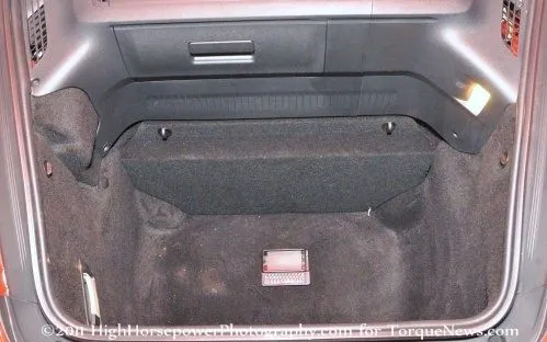 The front cargo area of the 2012 Porsche Boxster S