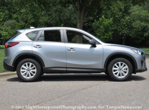The side profile of the 2013 Mazda CX5 Sport