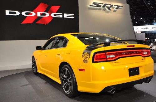 The rear end of the 2012 Dodge Charger SRT8 Super Bee