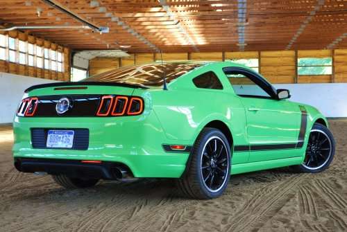 The rear end of the 2013 Ford Mustang Boss 302 