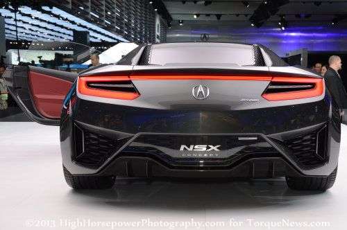 The rear end of the 2013 Acura NSX Concept