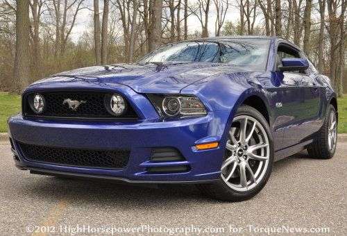 The front end of the 2013 Ford Mustang GT Premium Coupe