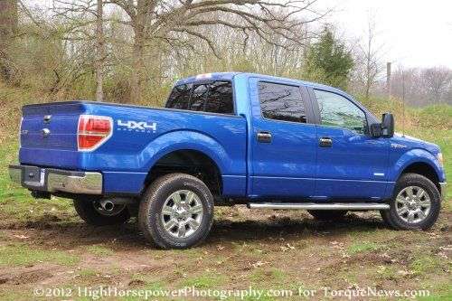 The rear end of the 2012 Ford F150 4x4 XLT EcoBoost