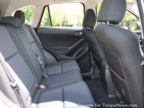 The rear seat of the 2013 Mazda CX5 Sport
