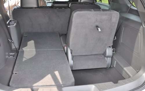 The third row seating area of the 2011 Ford Explorer