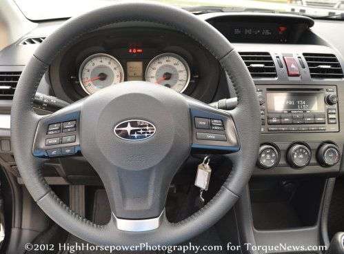 The dash of the 2012 Subaru Impreza 2.0i Premium sedan