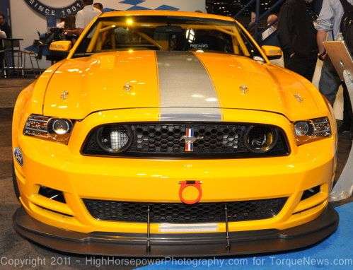 The 2013 Ford Racing Mustang Boss 302SX front end