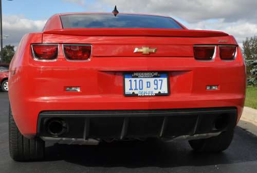 The back end of the standard production Chevrolet Camaro SS.