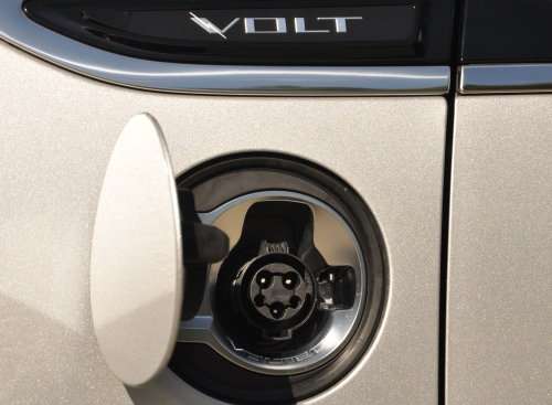 The charging door of the 2011 Chevrolet Volt