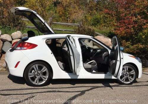 The 2012 Hyundai Veloster opened up