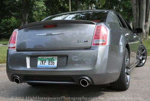 The rear end of the 2012 Chrysler 300C SRT8