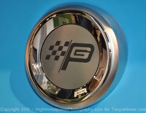 The rear badge of the Petty Garage Ford Mustang GT