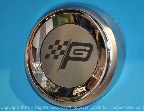 The rear badge of the Petty Garage Ford Mustang GT