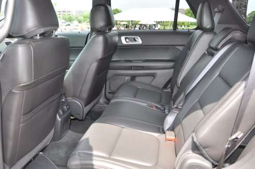 The second row seating area of the 2011 Ford Explorer