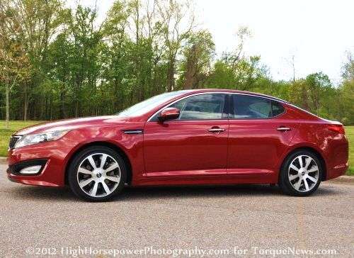 The 2012 Kia Optima SX from the side