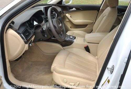 A look at the front seats of the 2012 Audi A63.0 Prestige Quattro