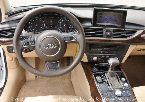 A look at the cockpit area of the 2012 Audi A63.0 Prestige Quattro