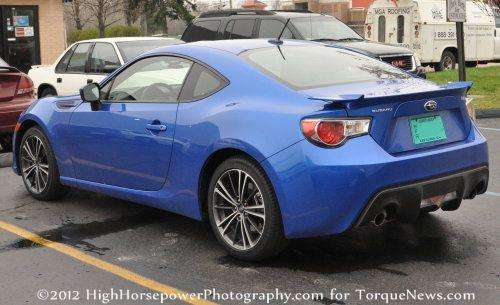 The rear end of the Subaru BRZ caught in the wild