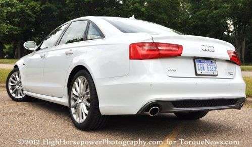 The 2012 Audi A63.0 Prestige Quattro from the rear