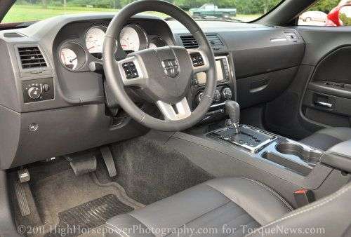 The dash of the 2011 Dodge Challenger V6 Rallye