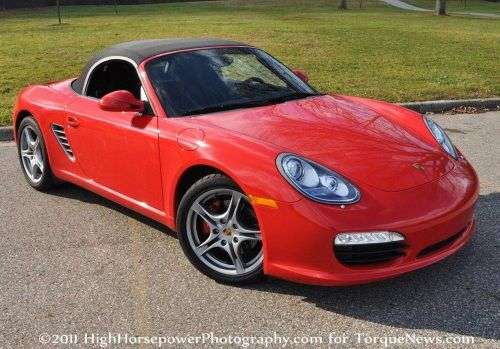 The 2012 Porsche Boxster S with the top up