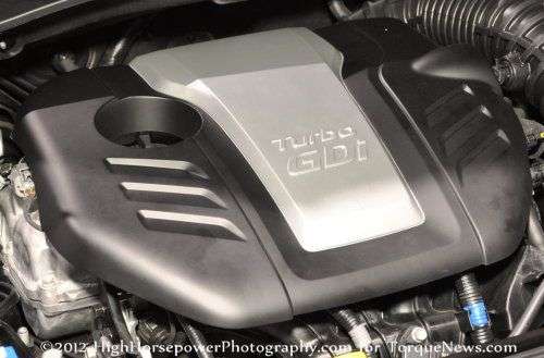 The engine of the 2013 Hyundai Veloster Turbo