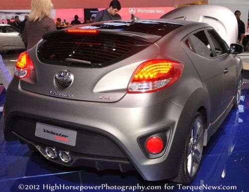 The rear end of the 2013 Hyundai Veloster Turbo