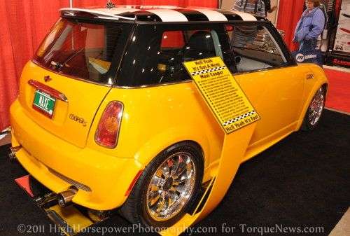 The Hemi powered Maxi Cooper from the rear