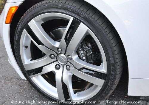 A closer look at the wheel of the Fisker Karma EcoChic