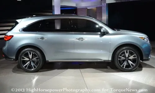 The side profile of the 2014 Acura MDX Prototype