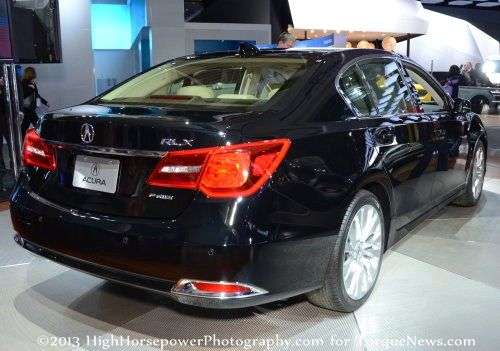 The rear end of the new 2014 Acura RLX 