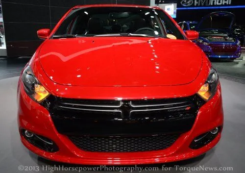 The front end of the 2013 Dodge Dart GT 