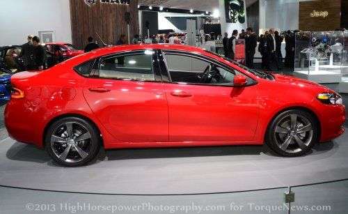 The side profile of the 2013 Dodge Dart GT 