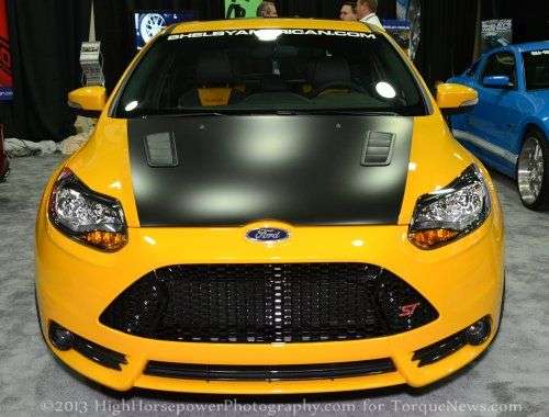 The front end of the 2013 Shelby Focus ST