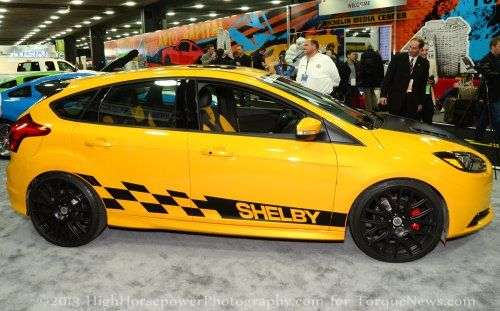 The side profile of the 2013 Shelby Focus ST