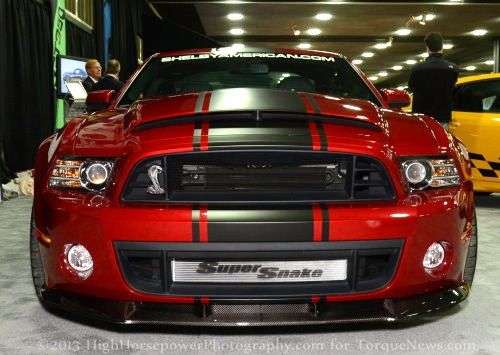 The front end of the 2013 Shelby GT500 Super Snake Widebody 