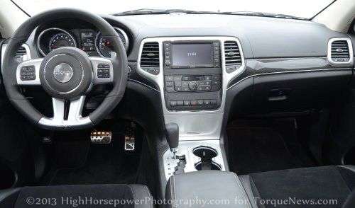 The dash of the 2013 Jeep Grand Cherokee SRT8