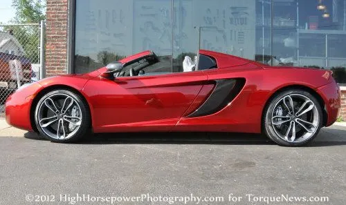 The side profile of the 2013 McLaren 12C Spider