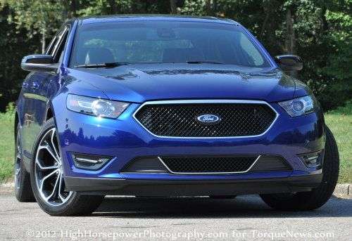 The 2013 Ford Taurus SHO from the front
