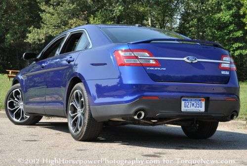 The back end of the 2013 Ford Taurus SHO
