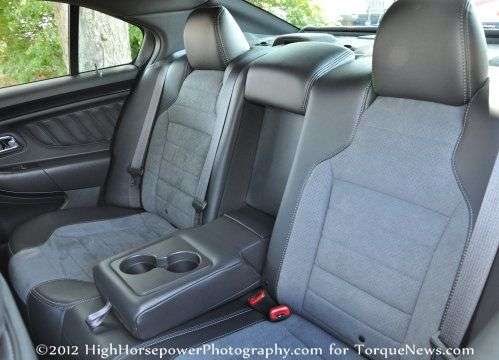 The rear seats of the 2013 Ford Taurus SHO