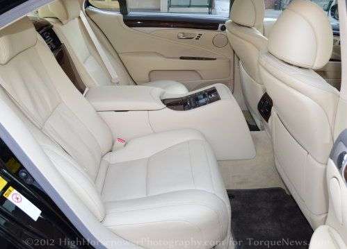 The rear interior of the 2013 Lexus LS460L AWD
